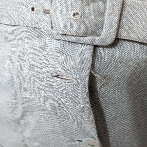 (12) vtg 1940s 1950s french grey blue linen day dress - Picture 3 of 6